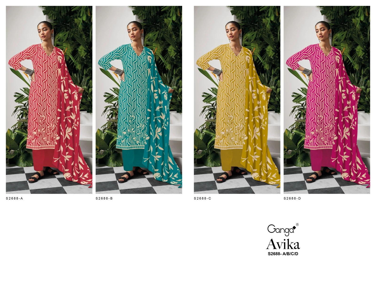 Ganga Avika 2688 Premium Cotton Printed Wholesale Fancy Salwar Suit Catalog — Wholesale Salwar Suits, Ganga wholesale from Surat — view 6